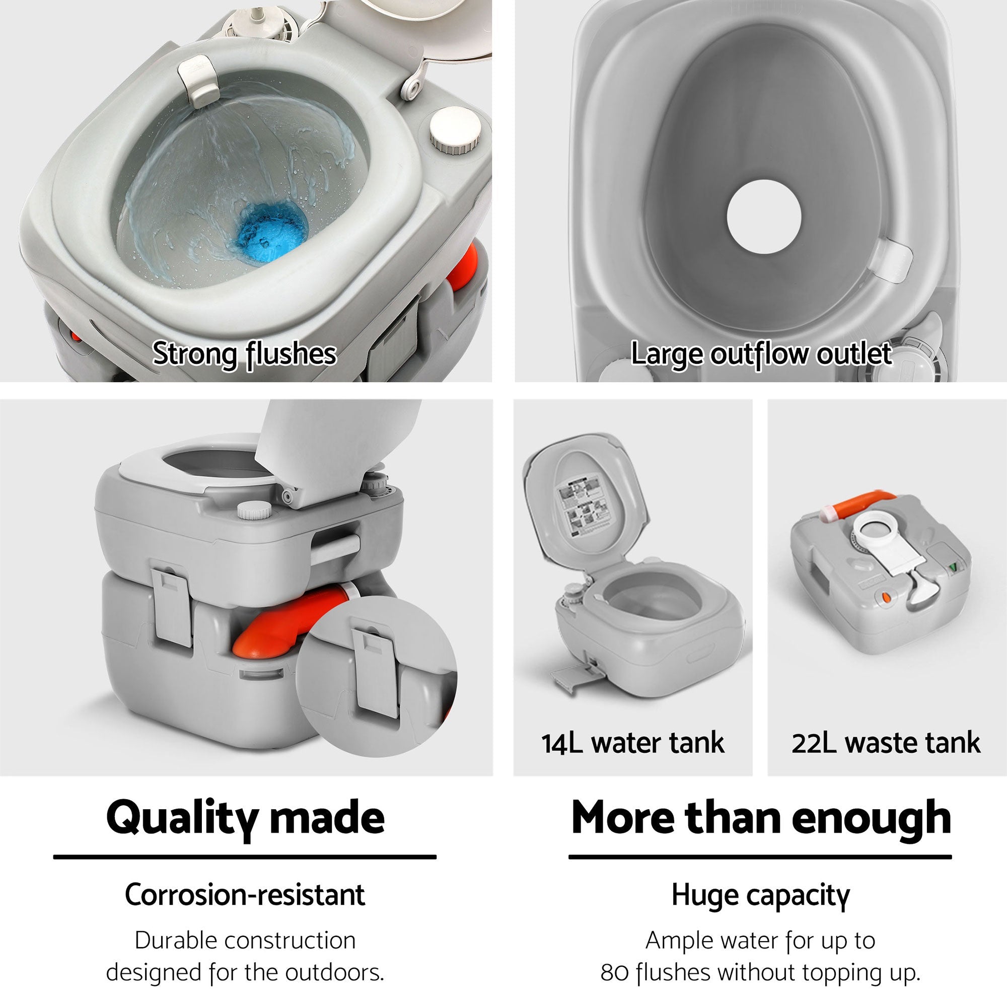 22L Portable Camping Toilet and Shower Tent Set with Carry Bag - Grey & Green - Outdoor Recreation > Camping > Portable Toilets & Showers - Rivercity House & Home Co. (ABN 18 642 972 209) - Affordable Modern Furniture Australia