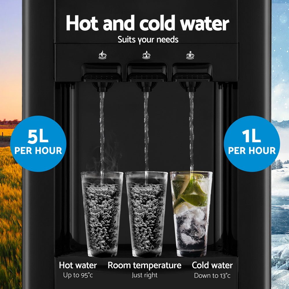 22L Water Cooler Dispenser Bench Top 3 Taps Chiller Filter Purifier Three Taps Balck - Appliances > Kitchen Appliances > Water Dispensers - Rivercity House & Home Co. (ABN 18 642 972 209) - Affordable Modern Furniture Australia