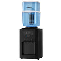 22L Countertop Water Cooler Dispenser with 3 Taps Hot Cold Room Temperature - Black
