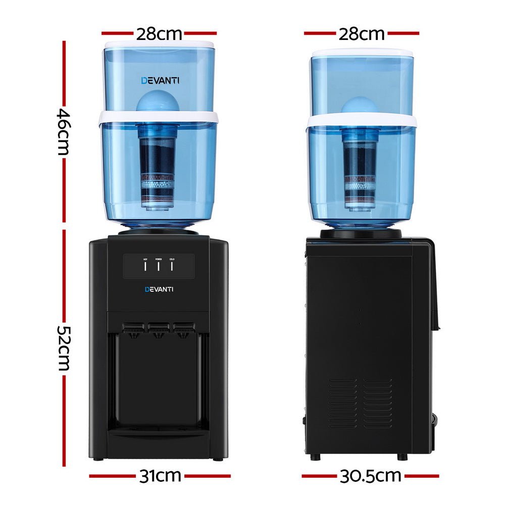 22L Water Cooler Dispenser Bench Top 3 Taps Chiller Filter Purifier Three Taps Balck - Appliances > Kitchen Appliances > Water Dispensers - Rivercity House & Home Co. (ABN 18 642 972 209) - Affordable Modern Furniture Australia