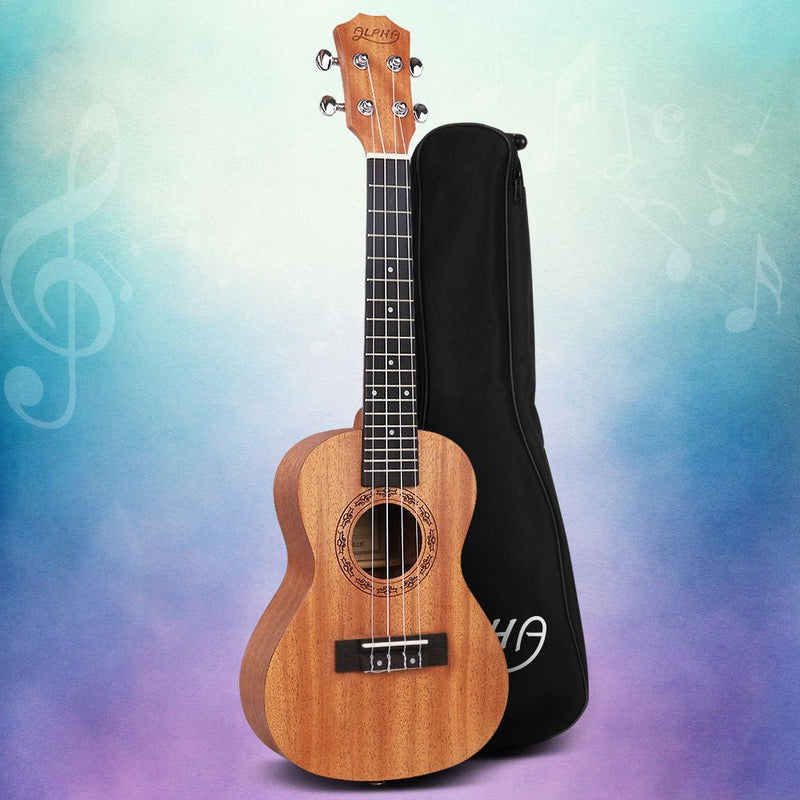 23Inch Ukulele Natural Mahogany Concert Beginner Gift w/ Carry Bag - Audio & Video > Musical Instrument & Accessories - Rivercity House & Home Co. (ABN 18 642 972 209) - Affordable Modern Furniture Australia