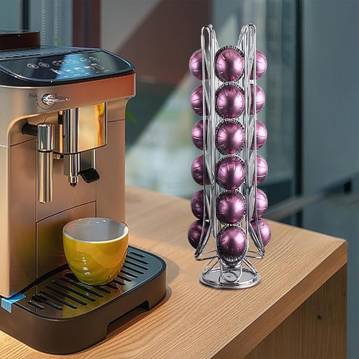 24 Coffee Capsule Holder Rack Storage Stand Pod Display Organizer Shelf Kitchen - Appliances > Kitchen Appliances > Coffee Machines & Accessories - Rivercity House & Home Co. (ABN 18 642 972 209) - Affordable Modern Furniture Australia