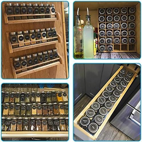 24 Glass Spice Jars with Lids, Shaker Tops, 180 Labels, Pen & Funnel for Kitchen Organization - White - Food & Beverage > Pantry > Seasonings & Spices - Rivercity House & Home Co. (ABN 18 642 972 209) - Affordable Modern Furniture Australia