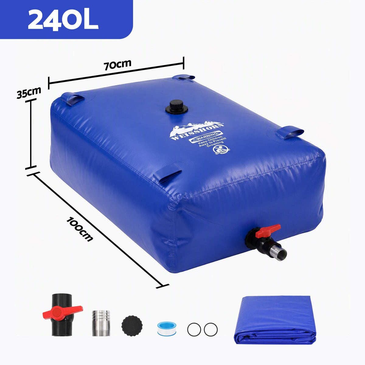 240L Portable Water Bladder Storage Tank for Camping Outdoor - Outdoor Recreation > Camping > Camping Appliances - Rivercity House & Home Co. (ABN 18 642 972 209) - Affordable Modern Furniture Australia