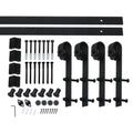 2.44m Antique Classic Double Sliding Barn Door Track Kit - Black