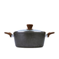 24cm Non-Stick Marble Coated Casserole Dish - Black