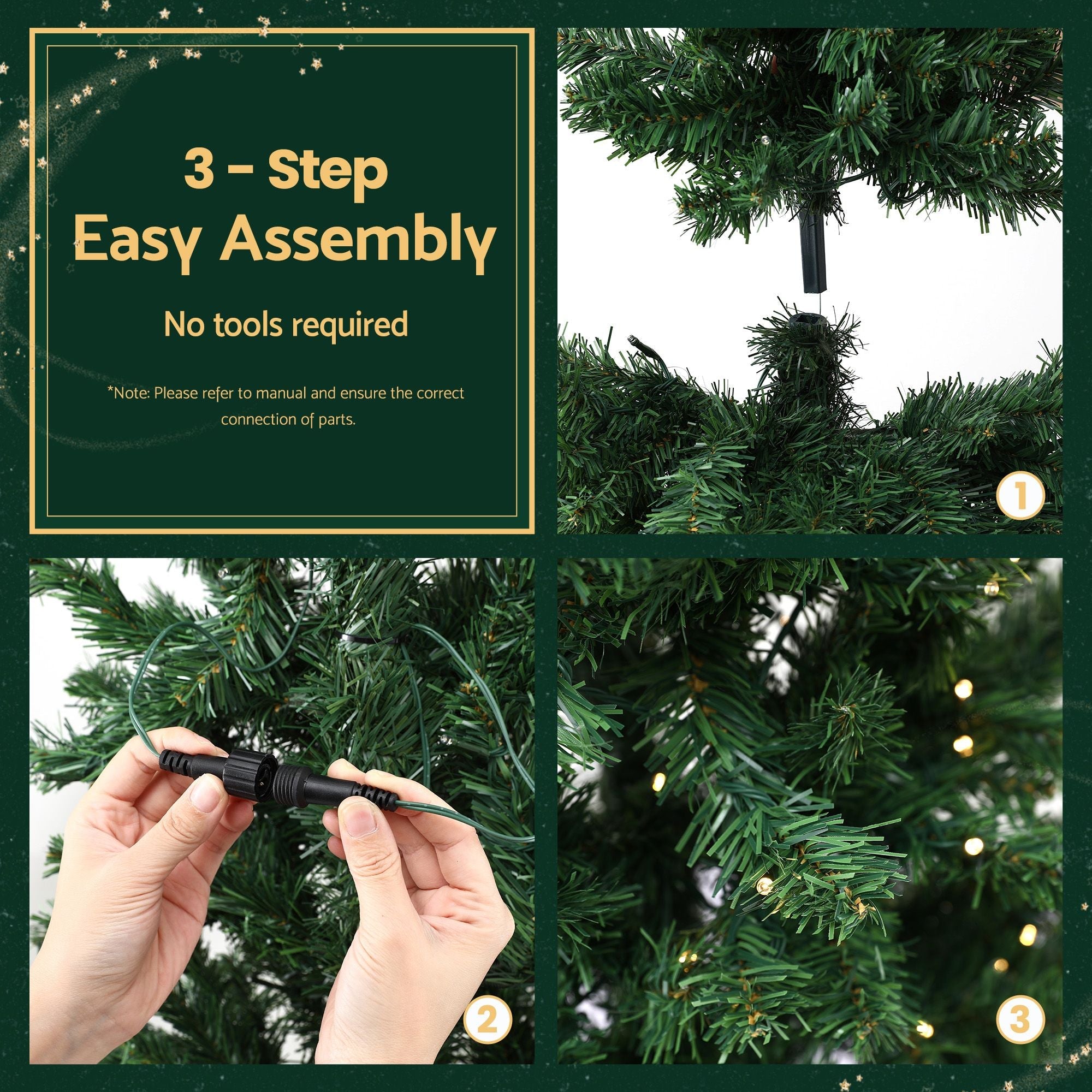 2.4m Pre-Lit Christmas Tree Slim Pencil Xmas Tree Corner Tree - Occasions > Christmas > Christmas Trees - Rivercity House & Home Co. (ABN 18 642 972 209) - Affordable Modern Furniture Australia