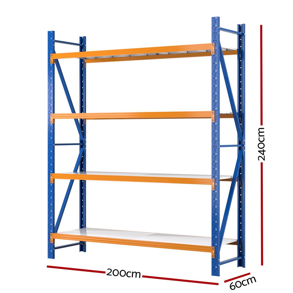 2.4Mx2M Garage Shelving Warehouse Rack Pallet Racking Storage Shelf Blue - Tools > Tools Storage > Wall Storage Racks - Rivercity House & Home Co. (ABN 18 642 972 209) - Affordable Modern Furniture Australia