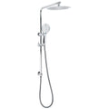 250mm Round Rain Shower Head with Handheld Sliding Rail Diverter Arm 2in1 Set - Chrome