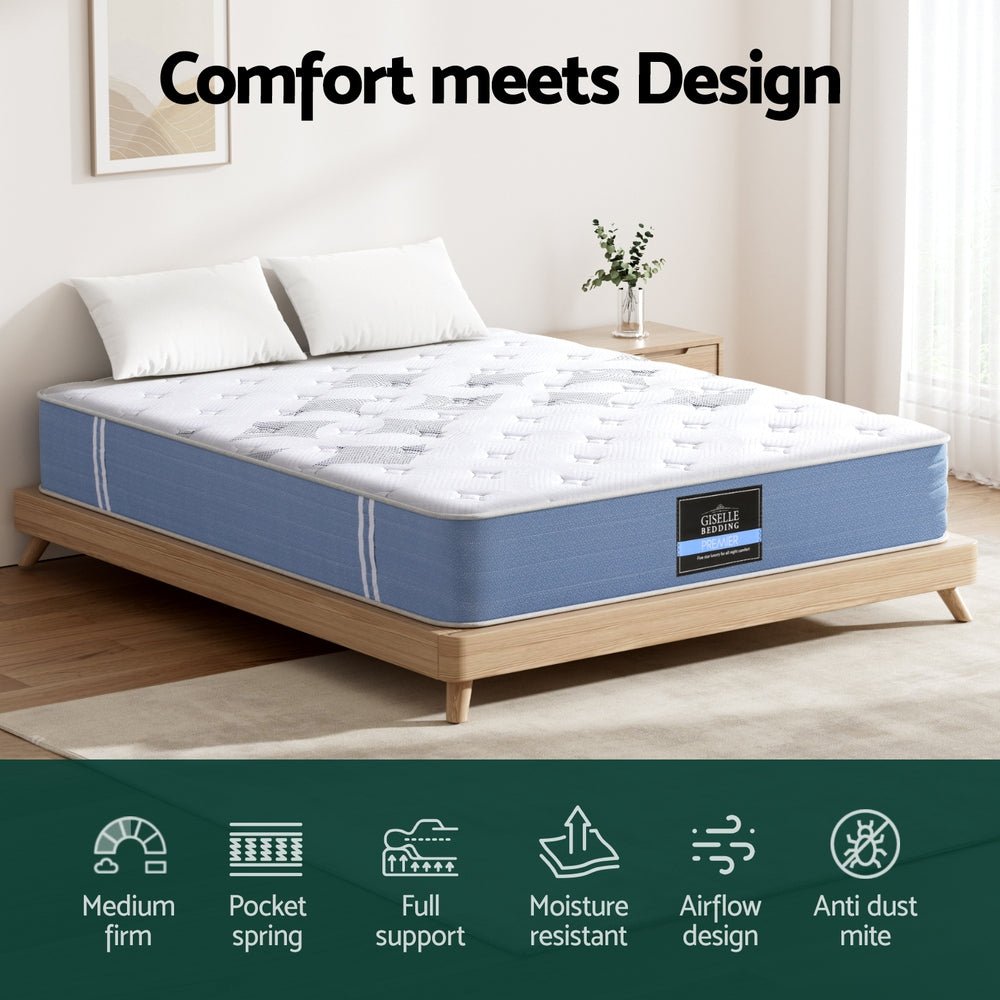 25cm Double Bed Pocket Spring Mattresses - Furniture > Mattresses > Double Mattress - Rivercity House & Home Co. (ABN 18 642 972 209) - Affordable Modern Furniture Australia
