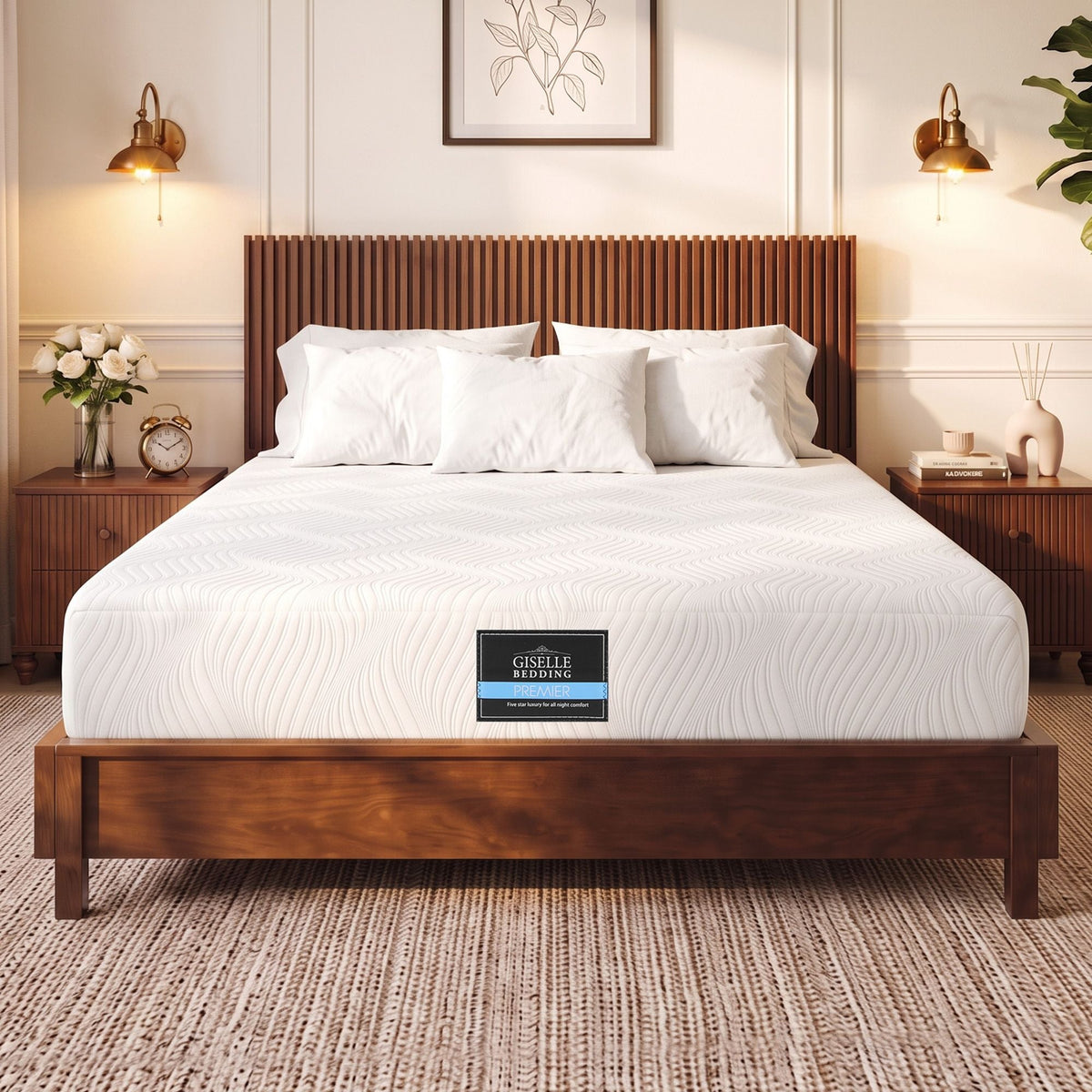 25cm Double Hybrid Mattress with Soft Knitted Fabric and Gel Foam Edge Support - White - Furniture > Mattresses > Double Mattress - Rivercity House & Home Co. (ABN 18 642 972 209) - Affordable Modern Furniture Australia