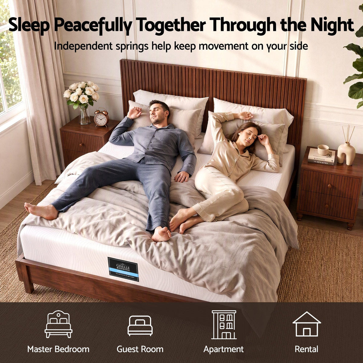 25cm Double Hybrid Mattress with Soft Knitted Fabric and Gel Foam Edge Support - White - Furniture > Mattresses > Double Mattress - Rivercity House & Home Co. (ABN 18 642 972 209) - Affordable Modern Furniture Australia
