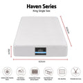 25cm King Single Hybrid Mattress with Gel Memory Foam and Edge Support - White