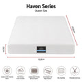 25cm Queen Hybrid Mattress with Gel Foam and Edge Support - White