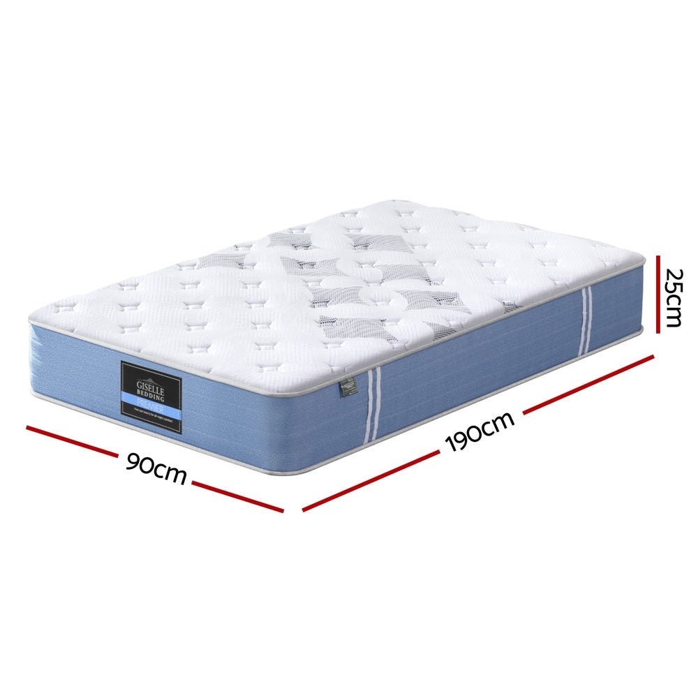 25cm Single Bed Pocket Spring Mattresses - Furniture > Mattresses > Single Mattress - Rivercity House & Home Co. (ABN 18 642 972 209) - Affordable Modern Furniture Australia