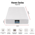 25cm Single Hybrid Mattress with Gel Memory Foam and Edge Support - White