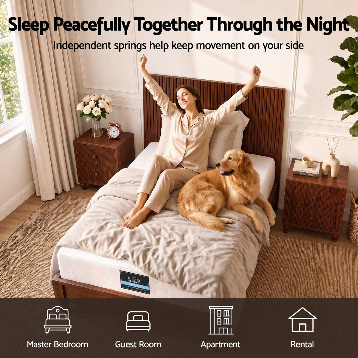 25cm Single Hybrid Mattress with Soft Knitted Fabric and Edge Support Gel Foam - White - Furniture > Mattresses > Single Mattress - Rivercity House & Home Co. (ABN 18 642 972 209) - Affordable Modern Furniture Australia