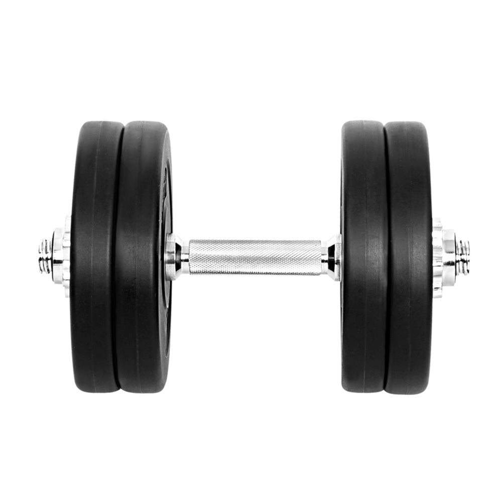 25kg Adjustable Dumbbell Set with Weight Plates - Black - Sports & Fitness > Exercise, Gym & Fitness > Free Weights - Rivercity House & Home Co. (ABN 18 642 972 209) - Affordable Modern Furniture Australia