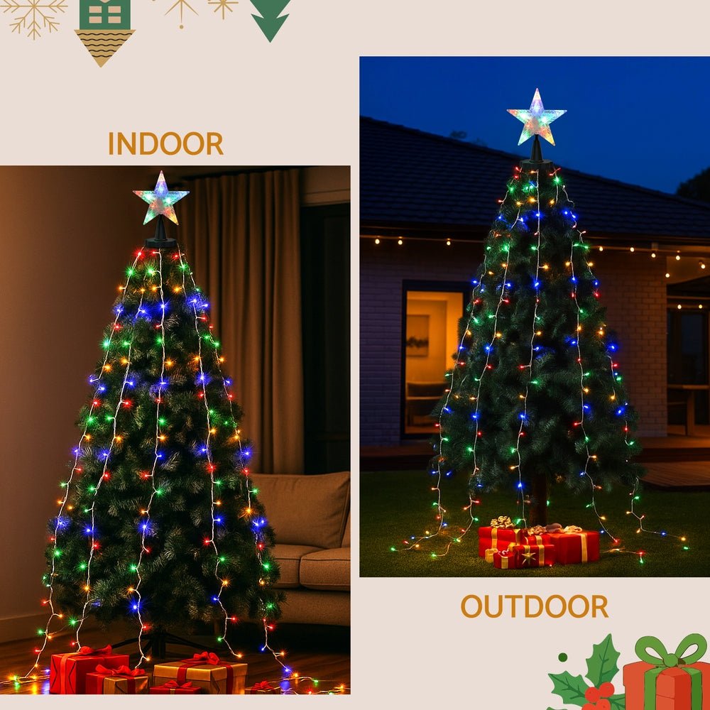 2.5M Christmas Lights Waterfall String Light 300 LED Star Topper - Occasions > Christmas > Outdoor Decorations & Lights - Rivercity House & Home Co. (ABN 18 642 972 209) - Affordable Modern Furniture Australia