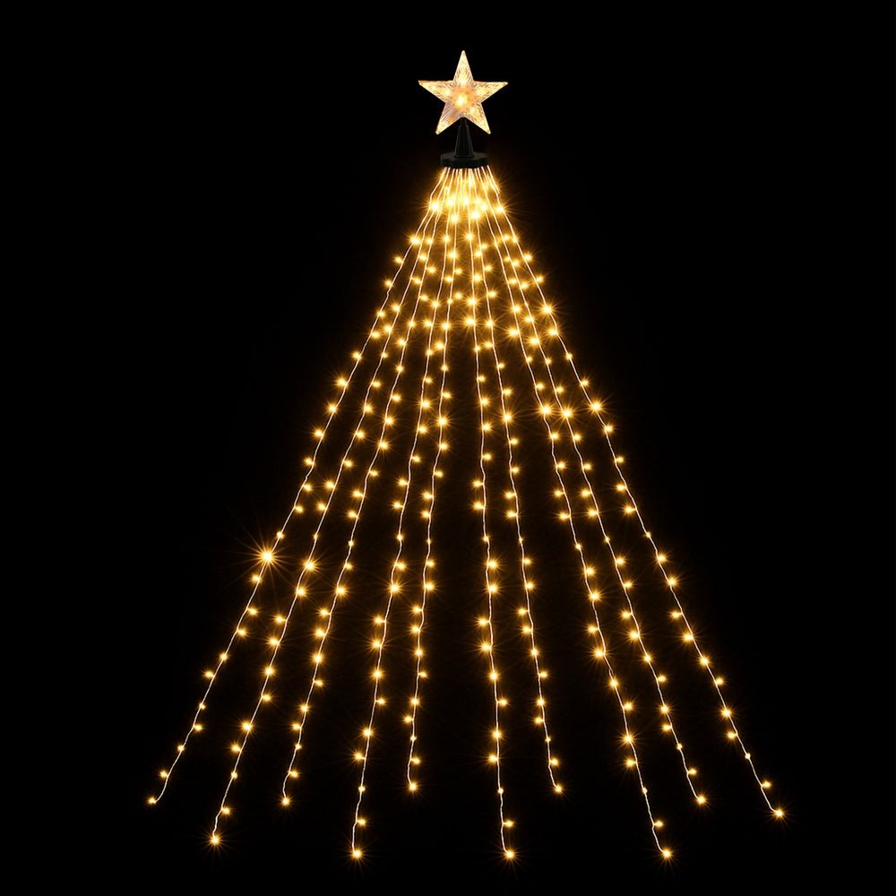 2.5M Christmas Lights Waterfall String Light 300 LED Star Topper - Occasions > Christmas > Outdoor Decorations & Lights - Rivercity House & Home Co. (ABN 18 642 972 209) - Affordable Modern Furniture Australia