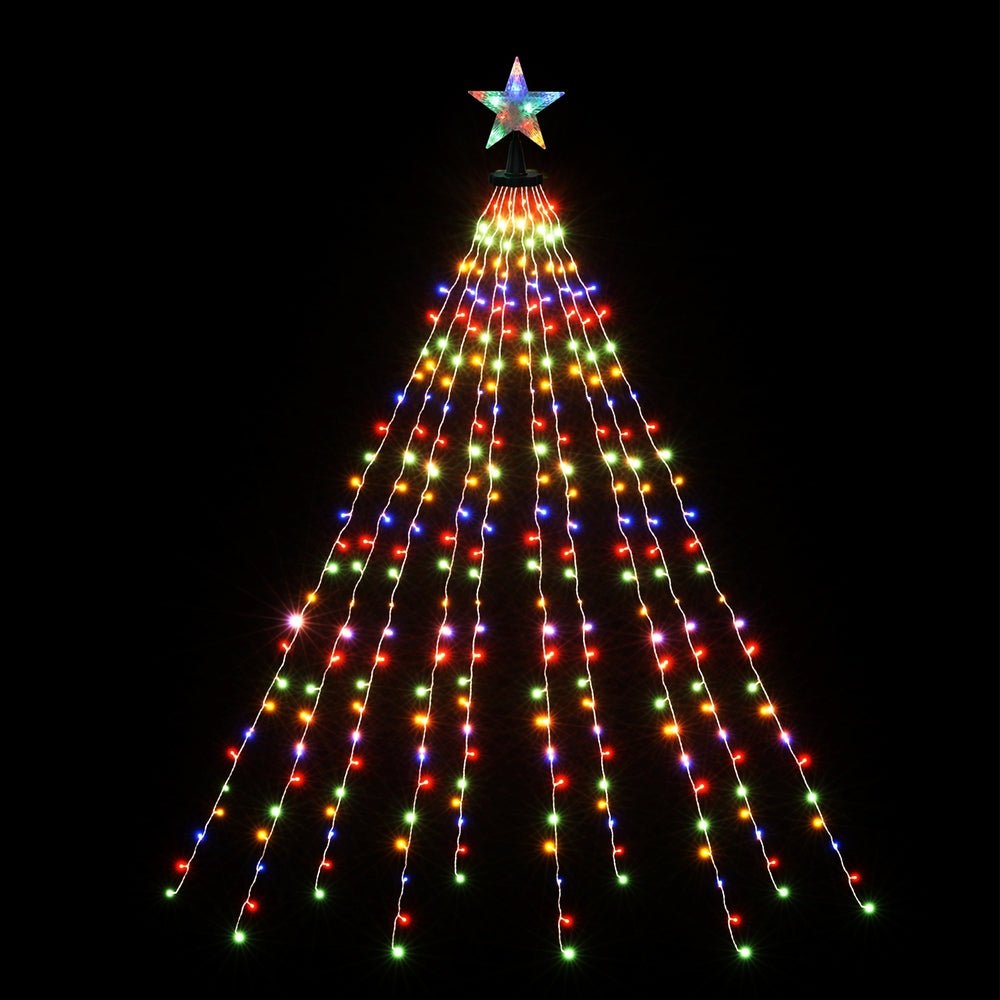 2.5M Christmas Lights Waterfall String Light 300 LED Star Topper - Occasions > Christmas > Outdoor Decorations & Lights - Rivercity House & Home Co. (ABN 18 642 972 209) - Affordable Modern Furniture Australia