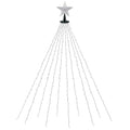 2.5M 300 LED Christmas Waterfall String Lights with Star Topper - Warm White