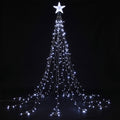 2.5M Christmas Tree Lights with Integrated Star Topper Waterfall Effect - White