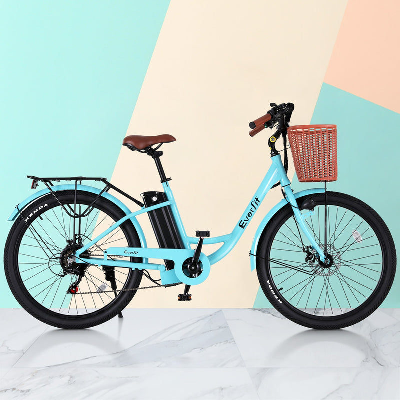 26" Electric Bike City Bicycle eBike e - Bike Commuter w/ Battery BL - Sports & Fitness > Bike Accessories - Rivercity House & Home Co. (ABN 18 642 972 209) - Affordable Modern Furniture Australia