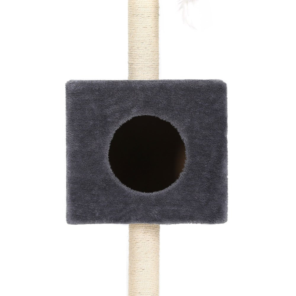 260cm Floor to Ceiling Cat Tree Tower with Scratching Posts and Bed - Dark Grey - Pet Care > Cat Supplies > Cat Scratching Posts - Rivercity House & Home Co. (ABN 18 642 972 209) - Affordable Modern Furniture Australia