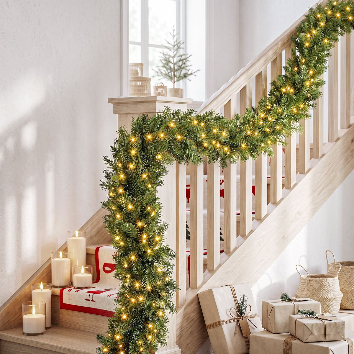 2.7M Christmas Garland 8 Mode LED Lights Timing 200Tips Xmas Decor - Occasions > Christmas > Christmas Wreaths & Garlands - Rivercity House & Home Co. (ABN 18 642 972 209) - Affordable Modern Furniture Australia