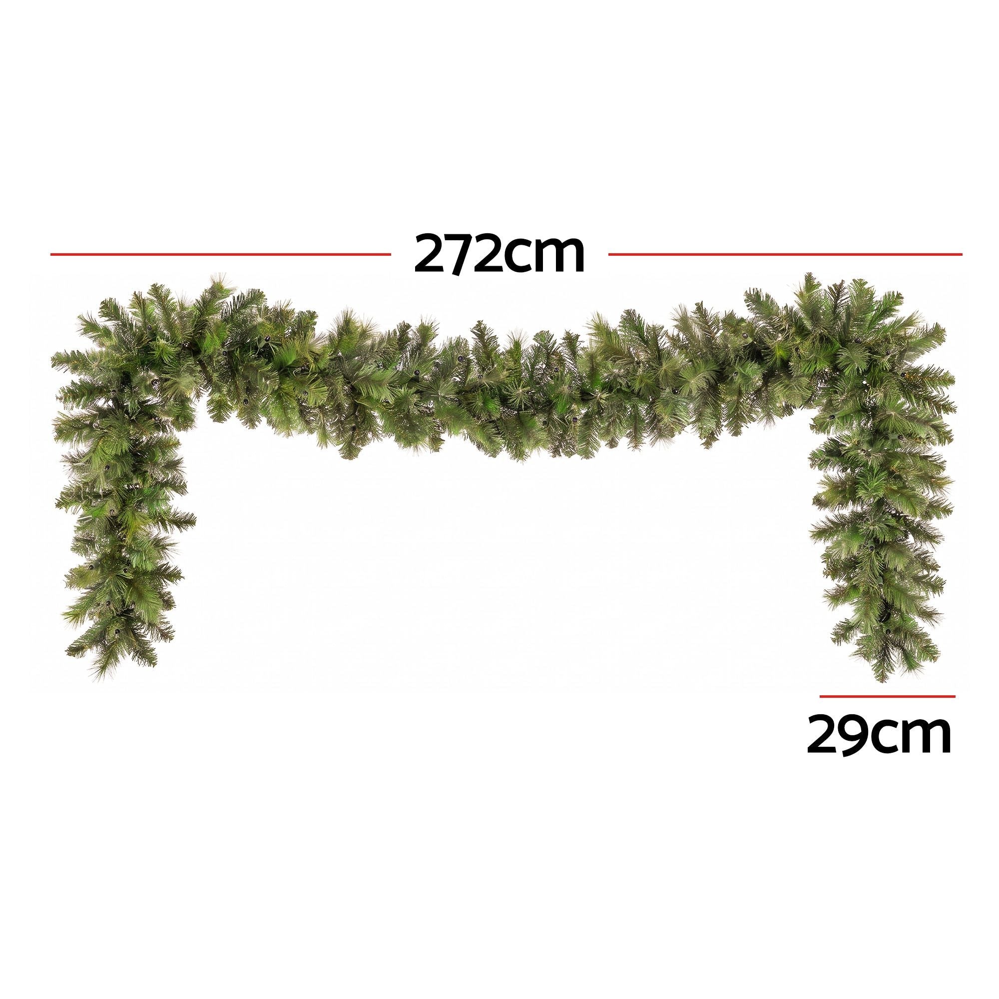 2.7M Christmas Garland 8 Mode LED Lights Timing 200Tips Xmas Decor - Occasions > Christmas > Christmas Wreaths & Garlands - Rivercity House & Home Co. (ABN 18 642 972 209) - Affordable Modern Furniture Australia