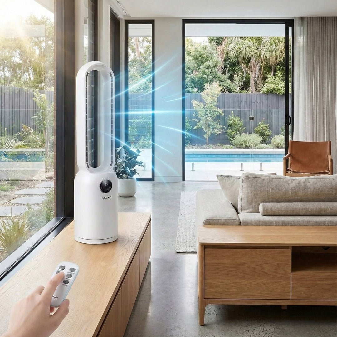 2in1 Bladeless Fan Air Purification W/ Remote 88cm - Appliances > Fans > Portable Fans - Rivercity House & Home Co. (ABN 18 642 972 209) - Affordable Modern Furniture Australia