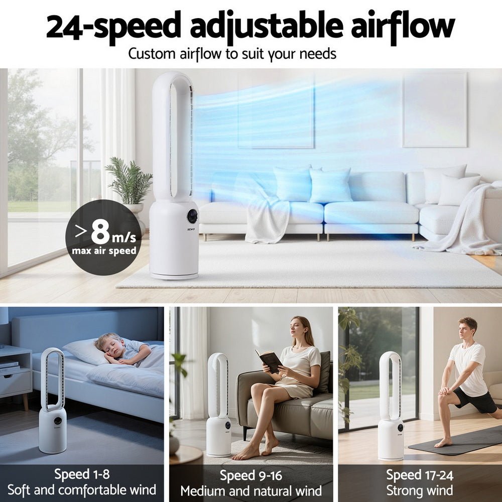 2in1 Bladeless Fan Air Purification W/ Remote 88cm - Appliances > Fans > Portable Fans - Rivercity House & Home Co. (ABN 18 642 972 209) - Affordable Modern Furniture Australia