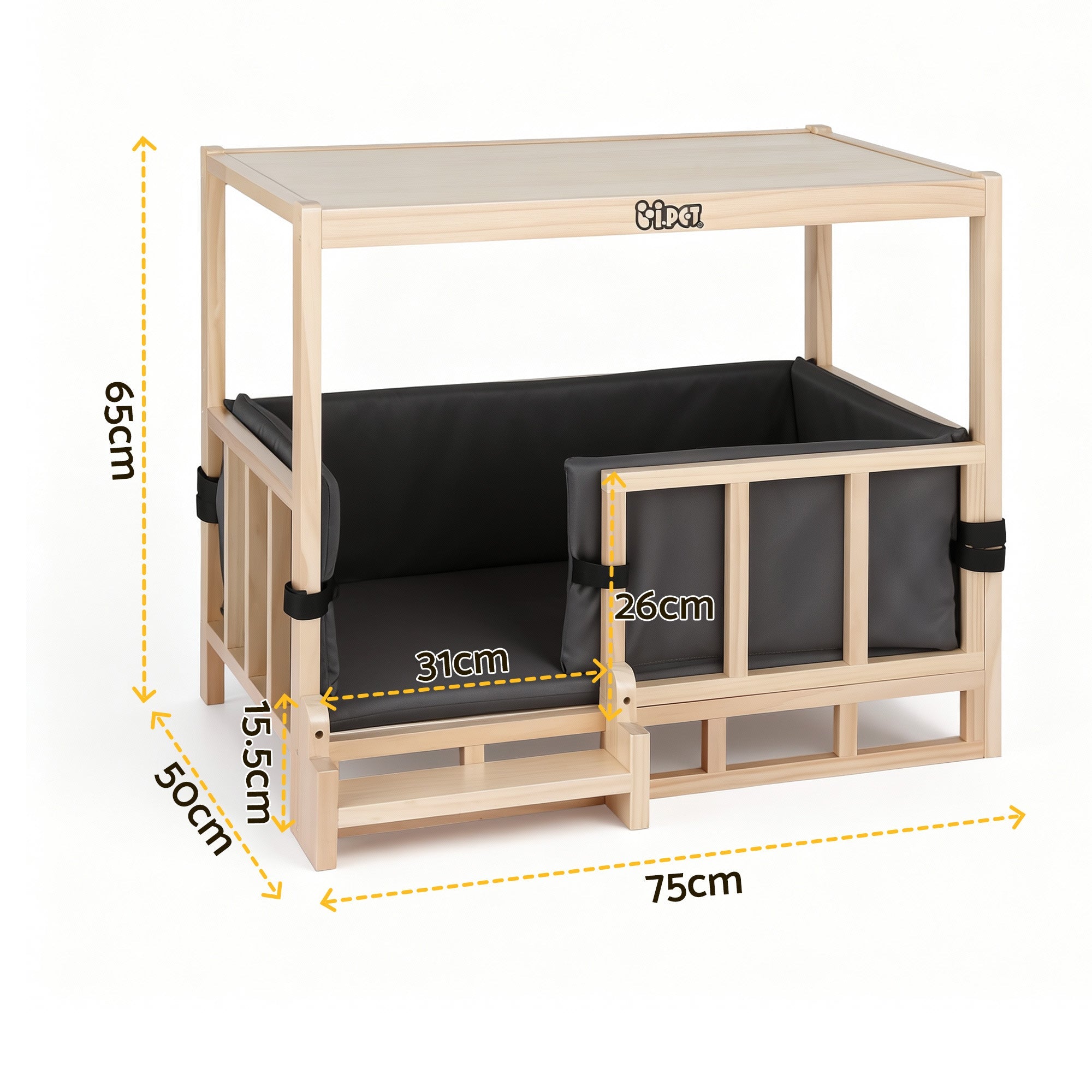 2in1 Dog Kennel Crate Furniture Grey Bedding Wooden House Indoor - Pet Care > Dog Supplies > Dog Kennels - Rivercity House & Home Co. (ABN 18 642 972 209) - Affordable Modern Furniture Australia