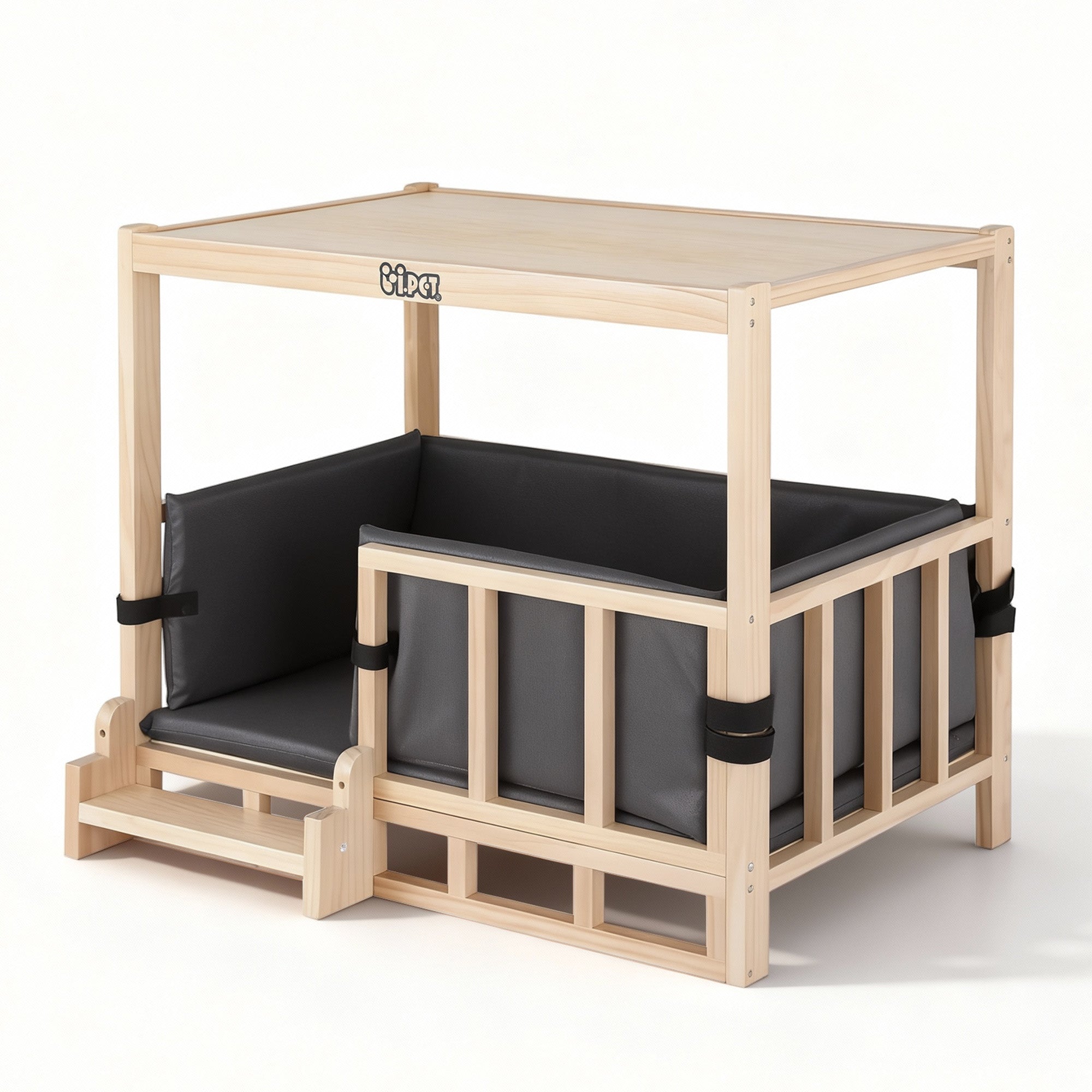 2in1 Dog Kennel Crate Furniture Grey Bedding Wooden House Indoor - Pet Care > Dog Supplies > Dog Kennels - Rivercity House & Home Co. (ABN 18 642 972 209) - Affordable Modern Furniture Australia