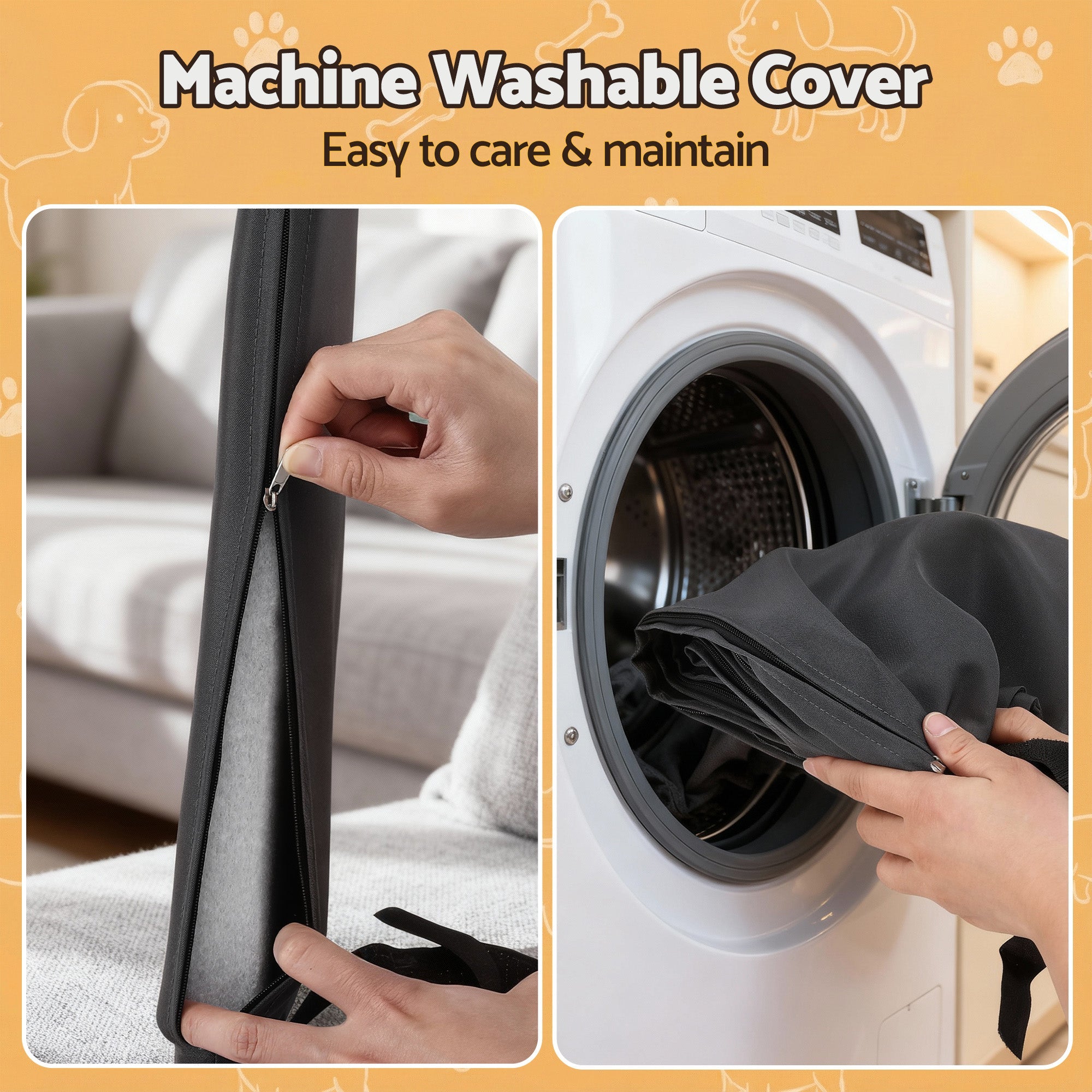 2in1 Dog Kennel Crate Furniture Grey Bedding Wooden House Indoor - Pet Care > Dog Supplies > Dog Kennels - Rivercity House & Home Co. (ABN 18 642 972 209) - Affordable Modern Furniture Australia