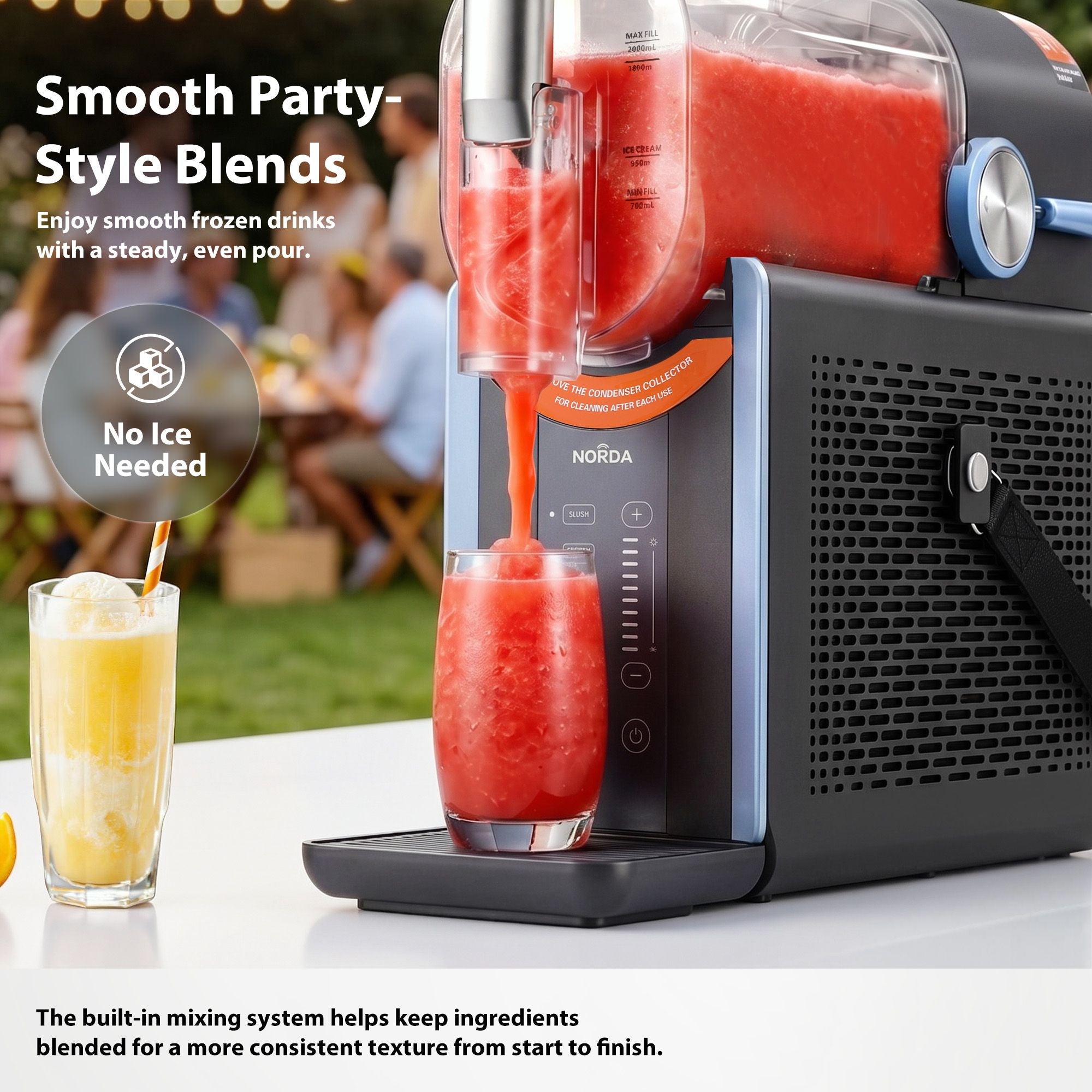 2L Slushie Machine Frozen Drink and Ice Cream Maker Countertop - Black Blue - Appliances > Kitchen Appliances > Ice Makers - Rivercity House & Home Co. (ABN 18 642 972 209) - Affordable Modern Furniture Australia