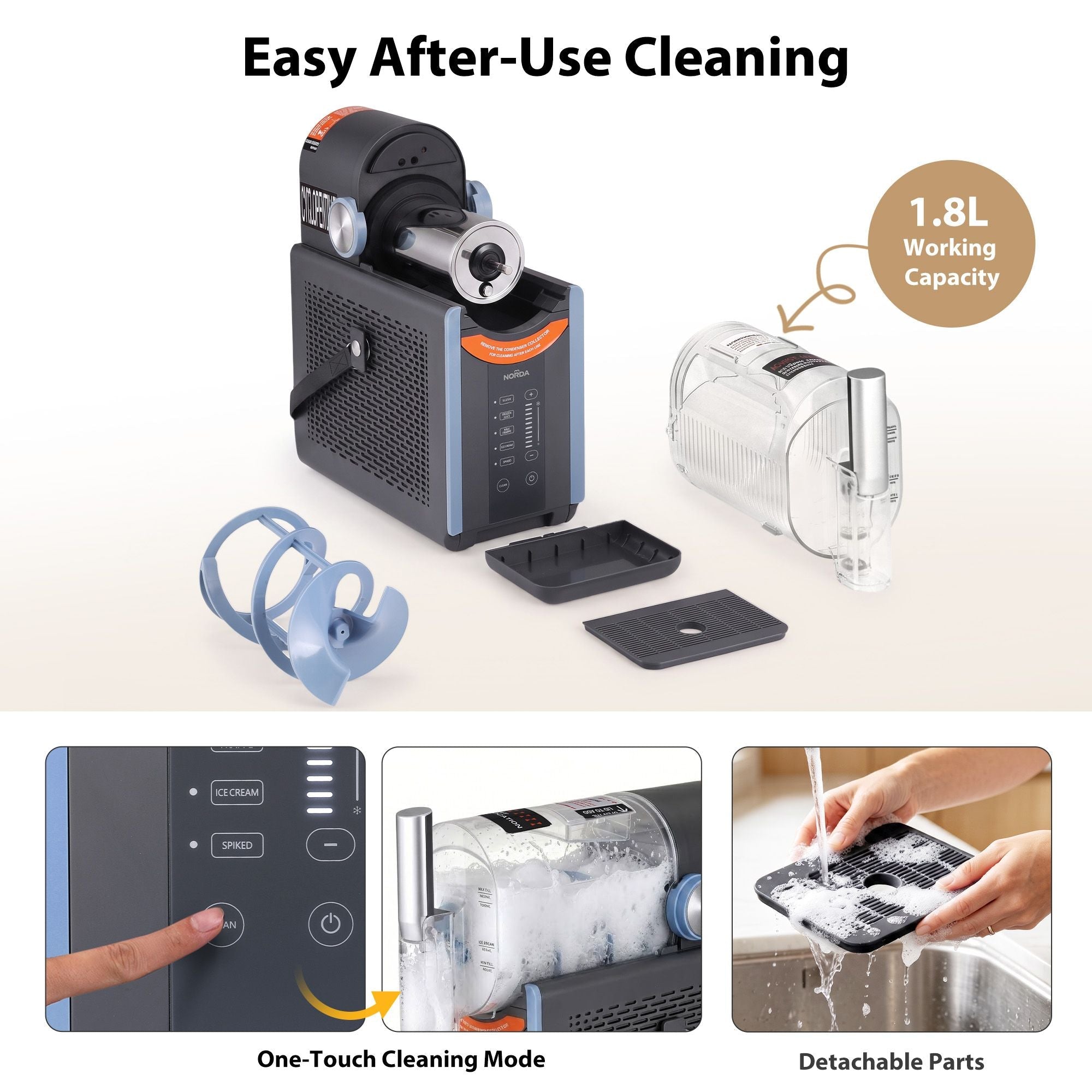 2L Slushie Machine Frozen Drink and Ice Cream Maker Countertop - Black Blue - Appliances > Kitchen Appliances > Ice Makers - Rivercity House & Home Co. (ABN 18 642 972 209) - Affordable Modern Furniture Australia