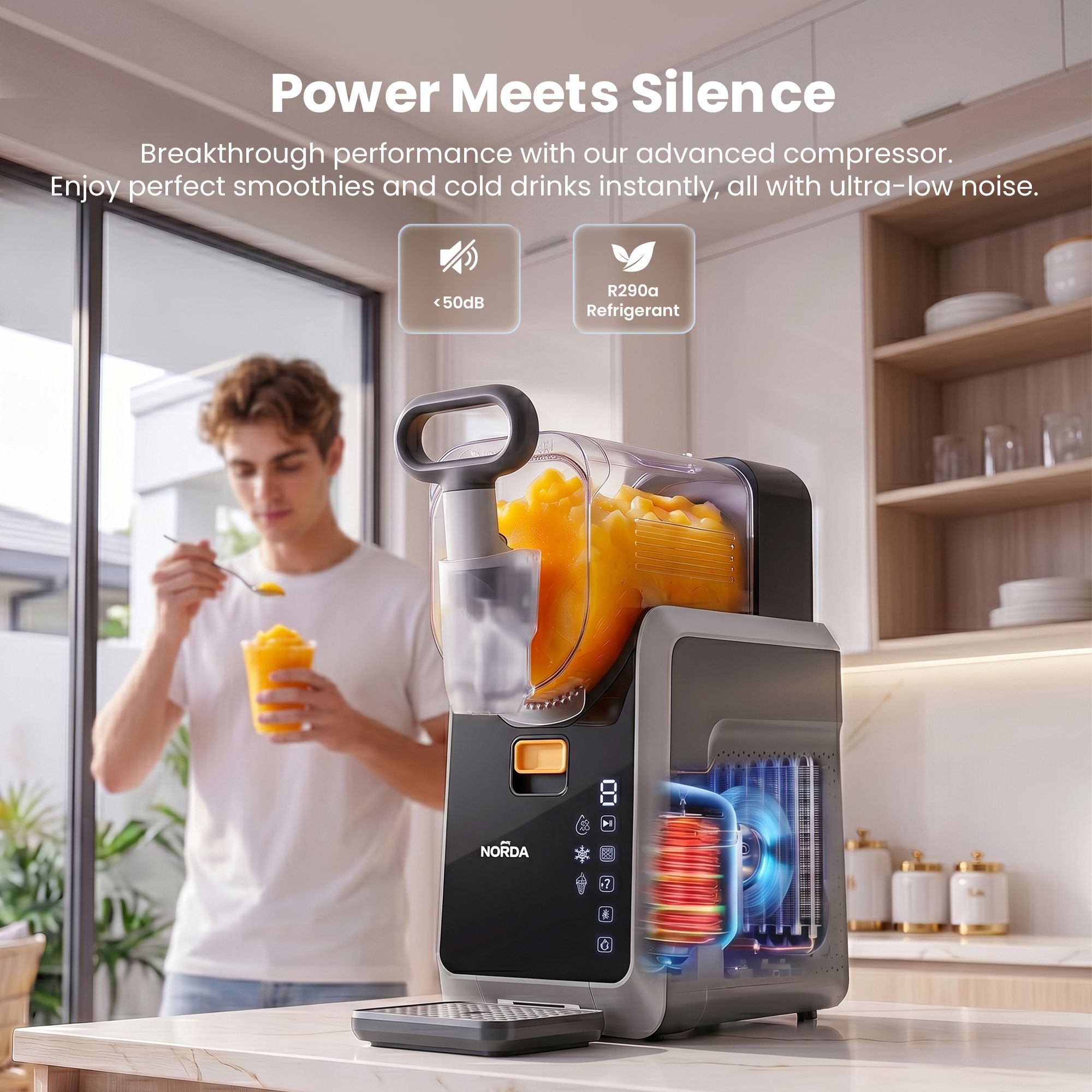 2L Slushie Machine Frozen Drink Maker Slushy Ice Cream Maker No Ice Compressor Touchscreen for Home BBQ Party - Appliances > Kitchen Appliances > Ice Makers - Rivercity House & Home Co. (ABN 18 642 972 209) - Affordable Modern Furniture Australia