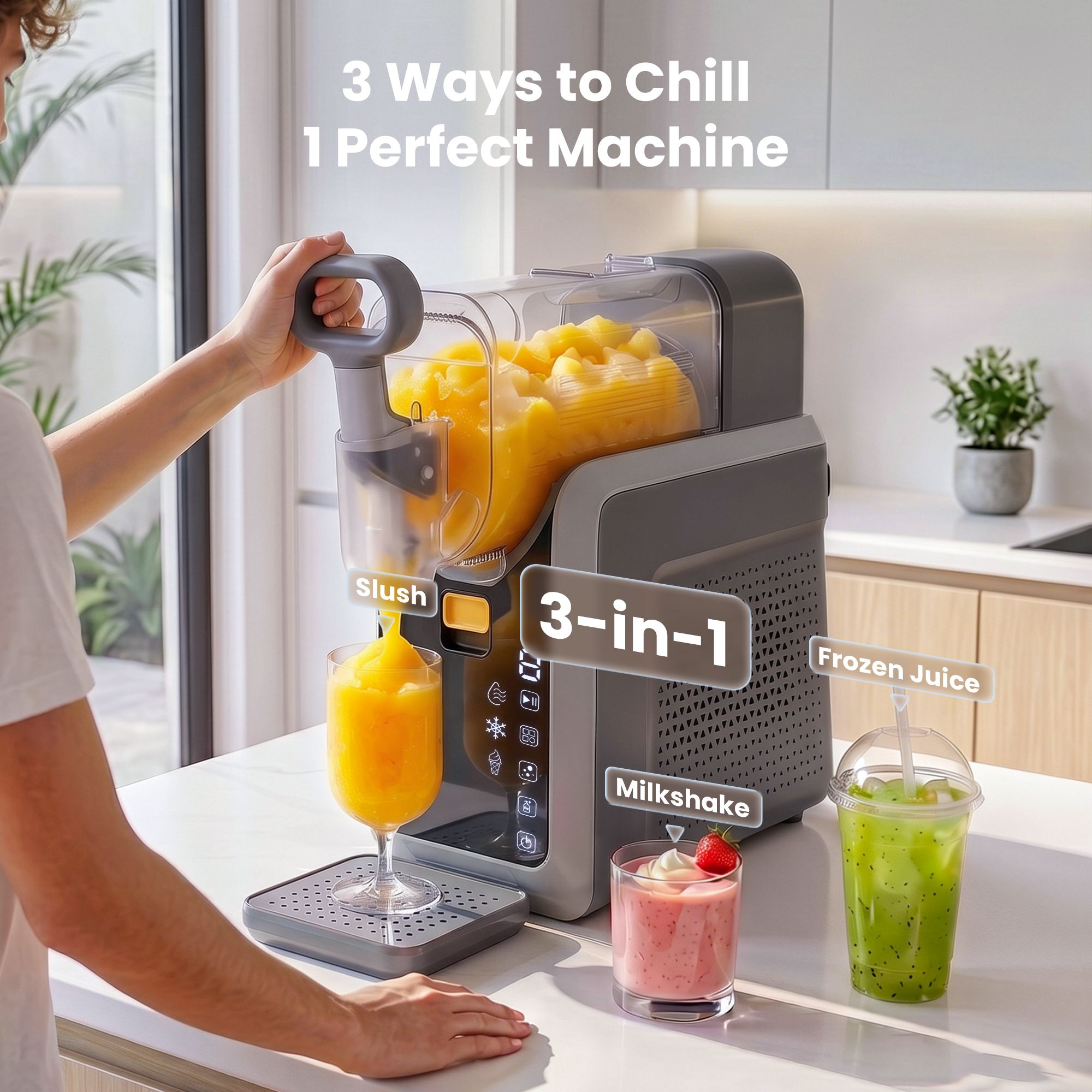 2L Slushie Machine Frozen Drink Maker Slushy Ice Cream Maker No Ice Compressor Touchscreen for Home BBQ Party - Appliances > Kitchen Appliances > Ice Makers - Rivercity House & Home Co. (ABN 18 642 972 209) - Affordable Modern Furniture Australia