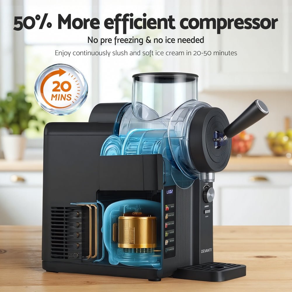 2L Slushie Machine Ice Cream Maker Frozen Smoothies Milkshakes Black - Appliances > Kitchen Appliances > Ice Makers - Rivercity House & Home Co. (ABN 18 642 972 209) - Affordable Modern Furniture Australia