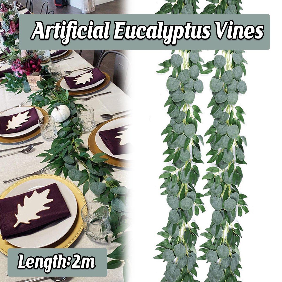 2m Artificial Eucalyptus Garland with Willow Leaves Flexible Vine - Green - Home & Garden > Artificial Plants > Artificial Hanging Plants - Rivercity House & Home Co. (ABN 18 642 972 209) - Affordable Modern Furniture Australia