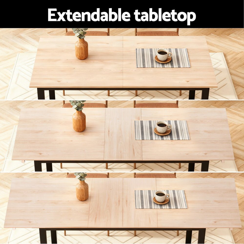 2M Extendable Dining Table Kitchen Cafe Lounge Restaurant Tables Natural - Furniture > Dining > Dining Set - Rivercity House & Home Co. (ABN 18 642 972 209) - Affordable Modern Furniture Australia