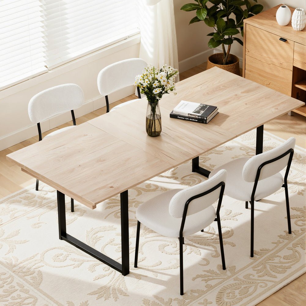 2M Extendable Dining Table Kitchen Cafe Lounge Restaurant Tables Natural - Furniture > Dining > Dining Set - Rivercity House & Home Co. (ABN 18 642 972 209) - Affordable Modern Furniture Australia