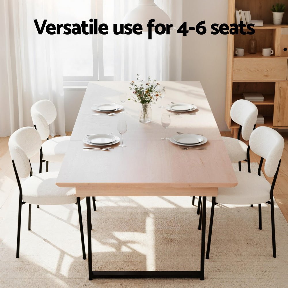 2M Extendable Dining Table Kitchen Cafe Lounge Restaurant Tables Natural - Furniture > Dining > Dining Set - Rivercity House & Home Co. (ABN 18 642 972 209) - Affordable Modern Furniture Australia