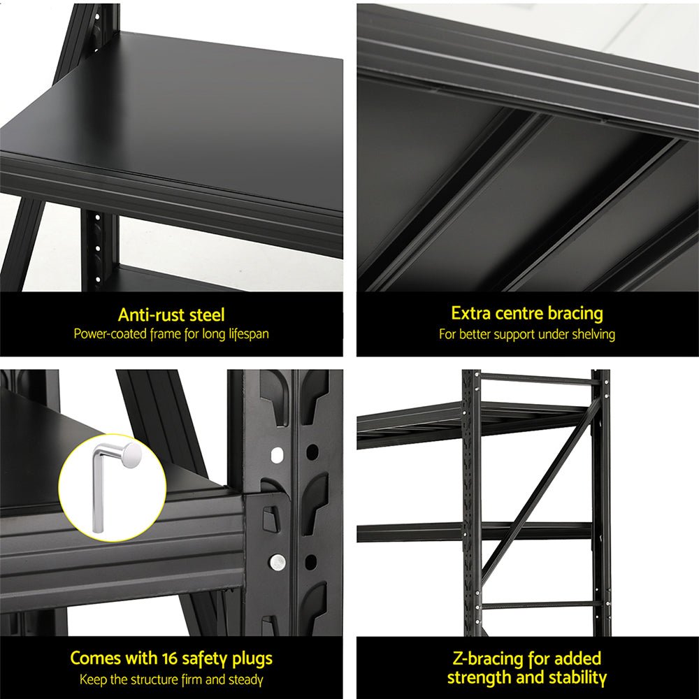 2Mx1.8M Garage Shelving Warehouse Rack Pallet Racking Storage Shelf Black - Tools > Tools Storage > Wall Storage Racks - Rivercity House & Home Co. (ABN 18 642 972 209) - Affordable Modern Furniture Australia