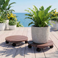 2PC HDPE Plant Carts with Lockable Wheels 32x10 cm - Brown