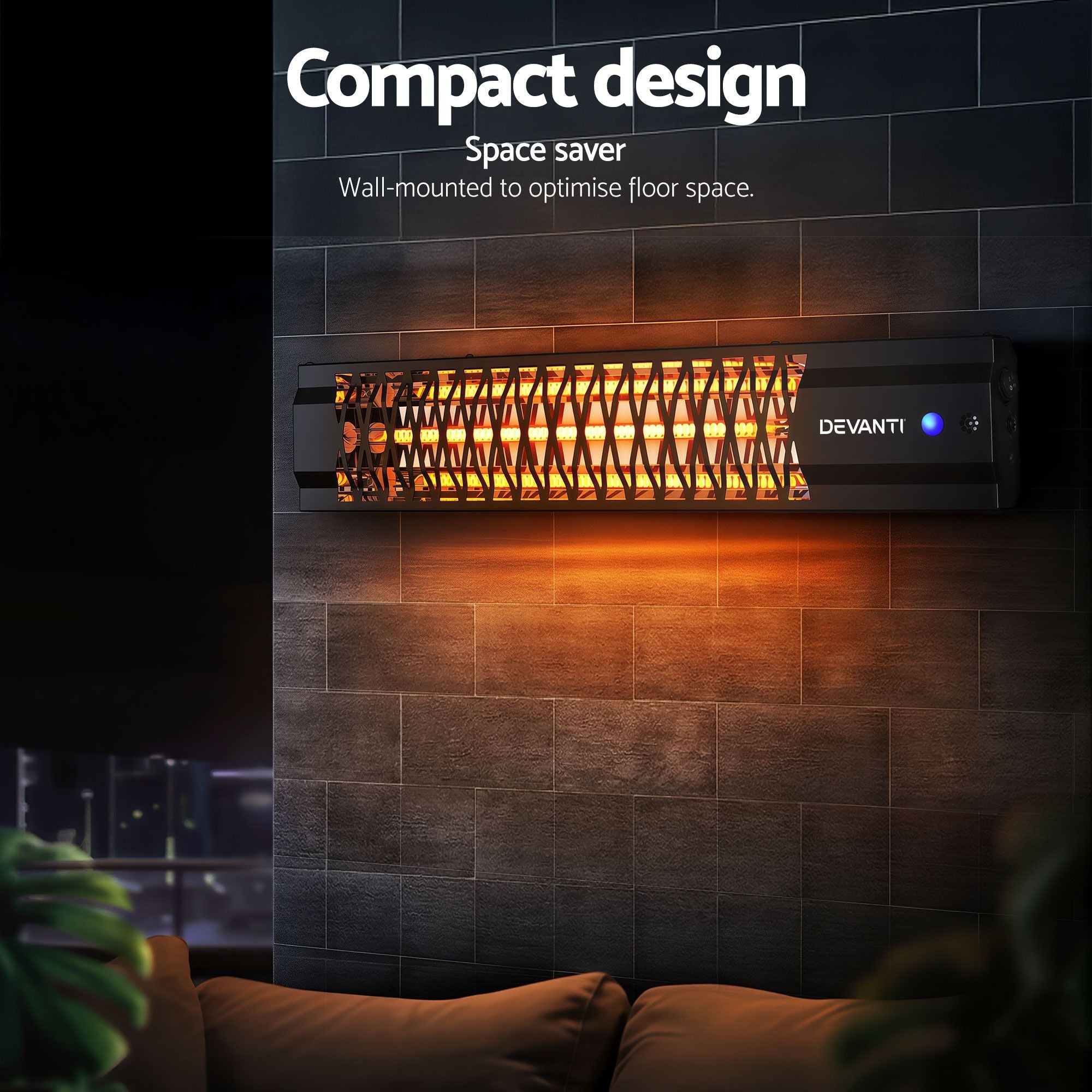 2PCS Electric Strip Heater Radiant Infrared Heaters 2000W - Appliances > Heaters > Patio Heaters - Rivercity House & Home Co. (ABN 18 642 972 209) - Affordable Modern Furniture Australia