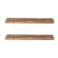 2Pcs Large Wall Mounted Floating Shelves - Natural