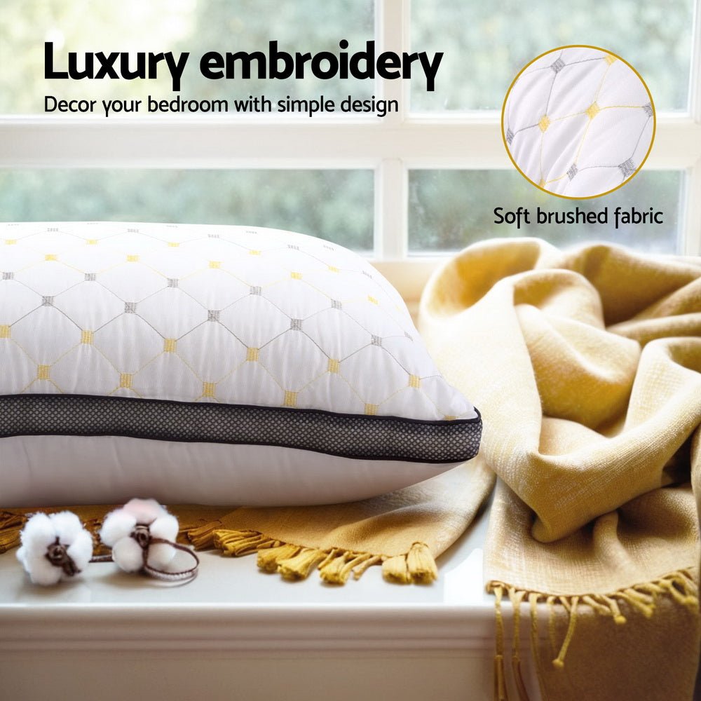 2pcs Microfibre Pillows 70x45cm - White - Home & Garden > Bedding > Pillows - Rivercity House & Home Co. (ABN 18 642 972 209) - Affordable Modern Furniture Australia